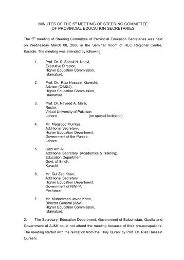 MINUTES OF THE 5th MEETING OF STEERING COMMITTEE