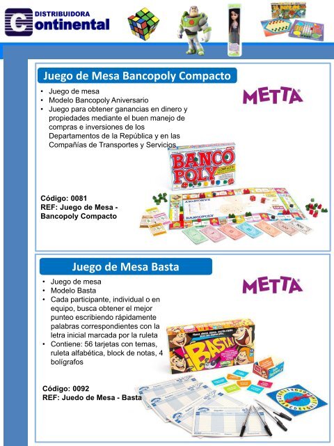 Catalogo Continental 2018 - Juegos y Juguetes