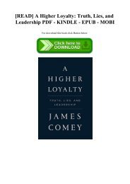 [READ] A Higher Loyalty Truth  Lies  and Leadership PDF - KINDLE - EPUB - MOBI