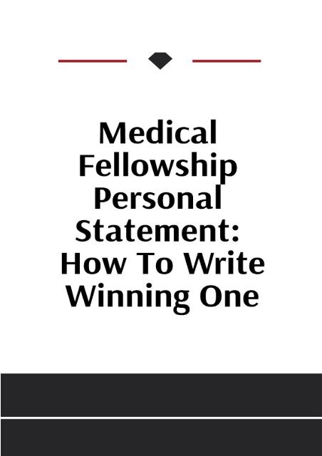 personal statement for sports medicine fellowship