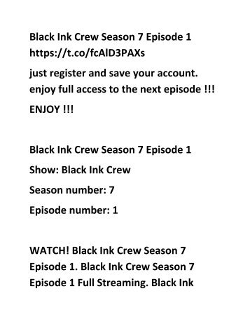 Black Ink Crew Season 7 Episode 1 HD Full Movie Online