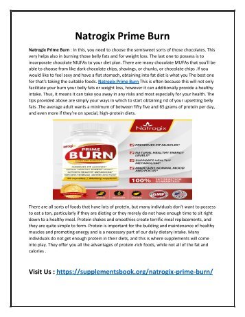  Natrogix Prime Burn - Increase Your Workout Stamina !