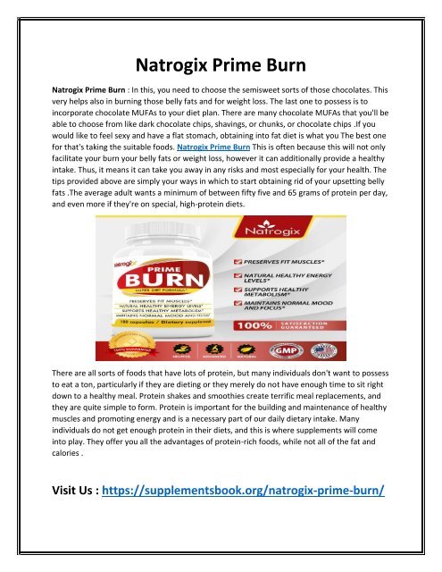  Natrogix Prime Burn - Increase Your Workout Stamina !