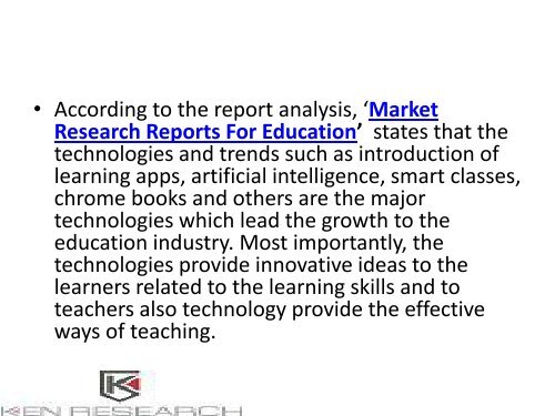 Education Industry Analysis, Education Business Review, Education Market Research Reports Consulting, Education Market Research Reports : Ken Research