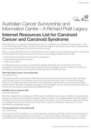 Australian Cancer Survivorship and Information Centre - Peter ...