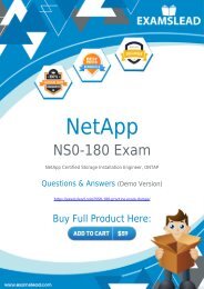NS0-180 Exam Dumps | NetApp NCSIE NS0-180 Exam Questions PDF [2018]