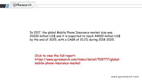 Global Mobile Phone Insurance market is expected to reach 44000 million US$ by the end of 2025