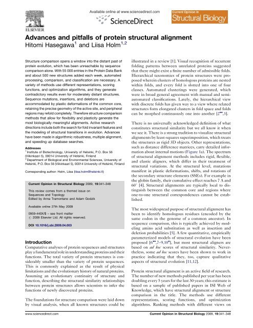 Advances and pitfalls of protein structural alignment - Albany
