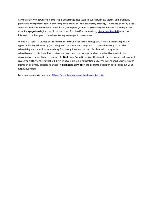 Backpage Bemidji Best Classified Site