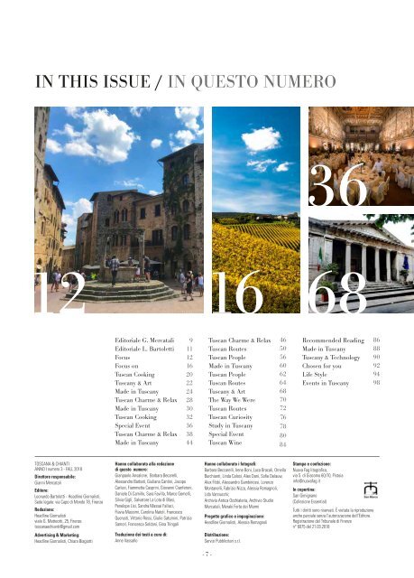 Toscana & Chianti FALL 2018