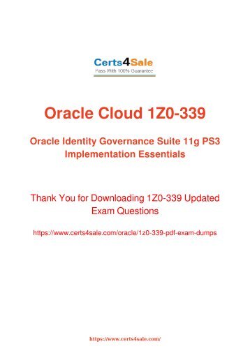 Latest Oracle 1Z0-339 Exam Dumps 100% Pass Guarantee - Try Latest Oracle 1Z0-339 Exam Demo