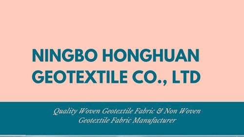 High Quality Geotextile Separation Fabric