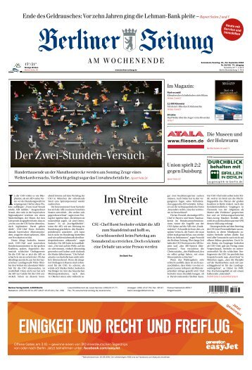 Berliner Zeitung 15/16.09.2018