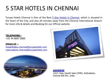 5 Star Hotels In Chennai