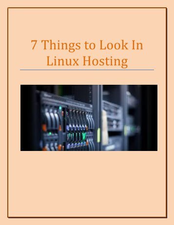 7 Things to Look In Linux Hosting