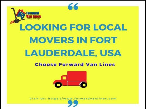 Choose best "Local movers" in Fort Lauderdale - Forward Van Lines