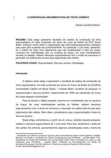 a construção argumentativa no texto jurídico - UEG