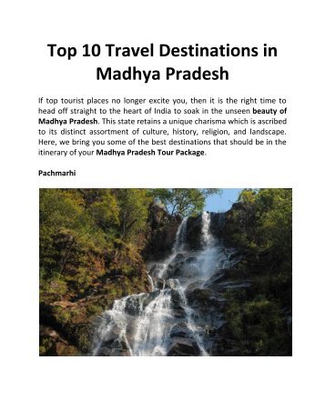 Top 10 Travel Destinations in Madhya Pradesh