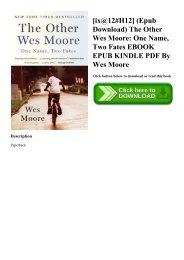 [ix@12#H12] (Epub Download) The Other Wes Moore One Name  Two Fates EBOOK EPUB KINDLE PDF By Wes Moore