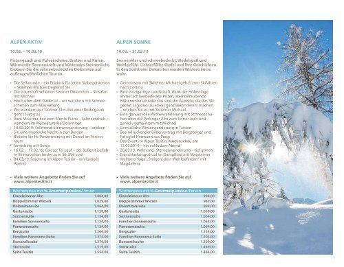 Alpen Tesitin Journal Winter