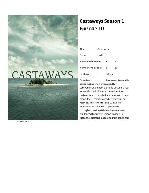 Watch Castaways Season 1 Episode 10 We're in This Together.