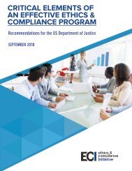 Critical Element of an Effective Ethics & Compliance Program