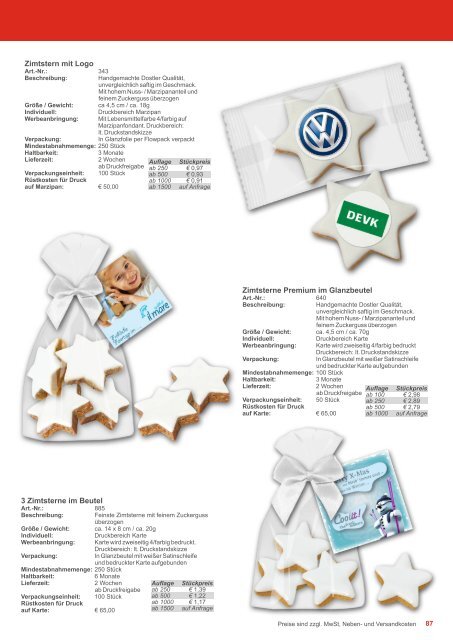 Lebkuchen Werbegeschenke Weihnachten mit Logo 