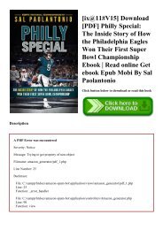 [ix@11#V15] Download [PDF] Philly Special The Inside Story of How the Philadelphia Eagles Won Their First Super Bowl Championship Ebook  Read online Get ebook Epub Mobi By Sal Paolantonio