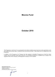 Moorea Fund October 2010 - Societe Generale Private Banking