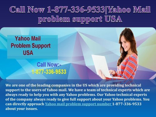 Yahoo Mail problem Support Number USA 1-877-336-9533