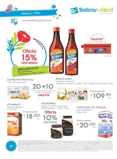 CATÁLOGO DE OFERTAS - BOTICAS Y SALUD  SETIEMBRE  2018