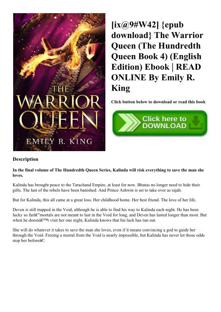 [ix@9#W42] {epub download} The Warrior Queen (The Hundredth Queen Book 4) (English Edition) Ebook  READ ONLINE By Emily R. King
