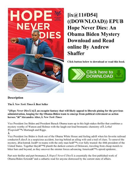 Ix 11 D54 Download Epub Hope Never Dies An Obama Biden Mystery Download And