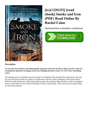[ix@12#G53] [read ebook] Smoke and Iron (PDF) Read Online By Rachel Caine