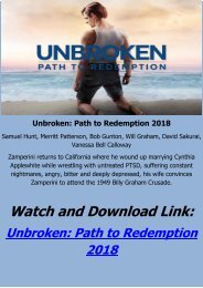 Streaming Full Movie Unbroken Path to Redemption 2018 HD-BLURAY Free