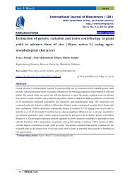 Estimation of genetic variation and traits contributing to grain yield in advance lines of rice (Oryza sativa L.) using agromorphological characters