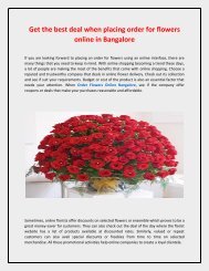 Get the best deal when placing order for flowers online in Bangalore