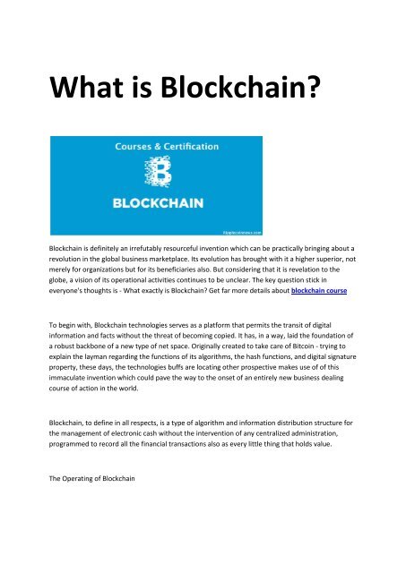 2 blockchain course