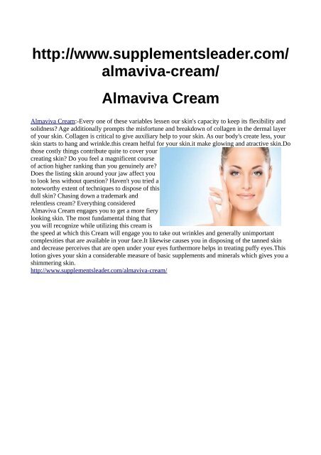 http://www.supplementsleader.com/almaviva-cream/