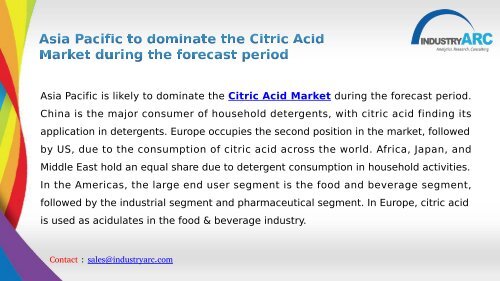 Citric Acid Market