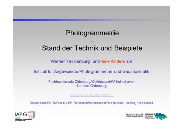 Photogrammetrie - Stand der Technik und Beispiele - IAPG