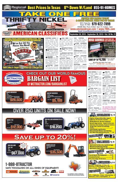 Thrifty Nickel/American Classifieds September 20 Edition Bryan/College Station