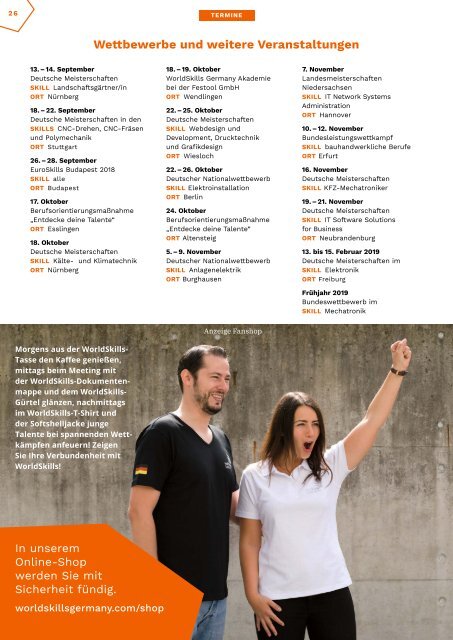 WorldSkills Germany Magazin - Ausgabe 11 - August 2018