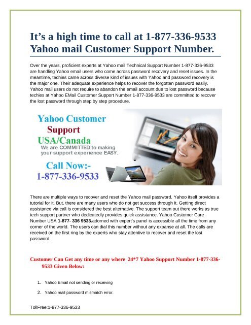 1877-503-0107 | yahoo mail customer support number 