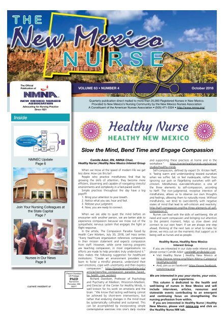 The New Mexico Nurse - October 2018