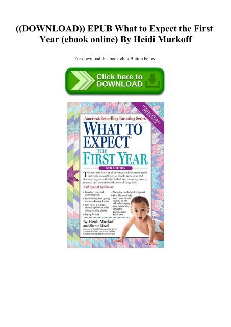 ((DOWNLOAD)) EPUB What to Expect the First Year (ebook online) By Heidi Murkoff