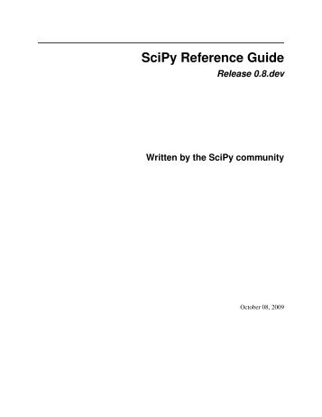 SciPy Reference Guide