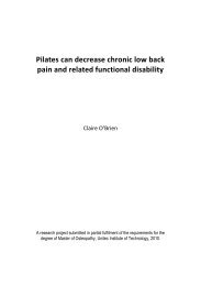 Pilates can decrease chronic low back pain and ... - Research Bank