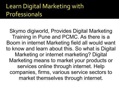 digital marketing training in pune pdf