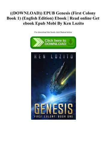 ((DOWNLOAD)) EPUB Genesis (First Colony Book 1) (English Edition) Ebook  Read online Get ebook Epub Mobi By Ken Lozito